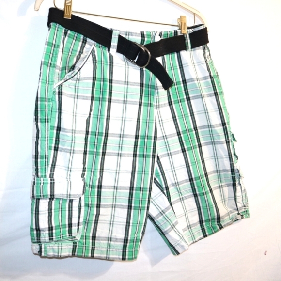 Ecko UnlimitedEcko unlimited men's white, green, plaid Madras - Picture 5 of 9